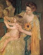 Mary Cassatt Mother and  son oil painting artist